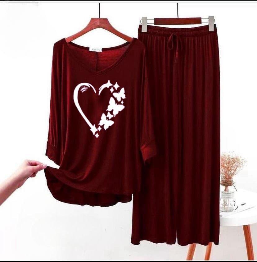 Stylish Women's Printed Night Suit - 2 Pcs