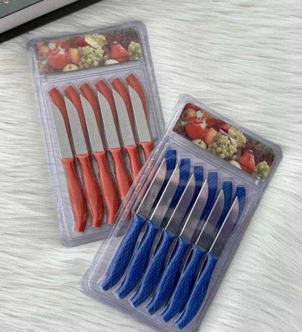 12pcs Mini Stainless Steel Knife Set – Compact 14.5cm Carbon Steel Knives for Everyday Cutting, Chopping & Kitchen Use (Random Color)