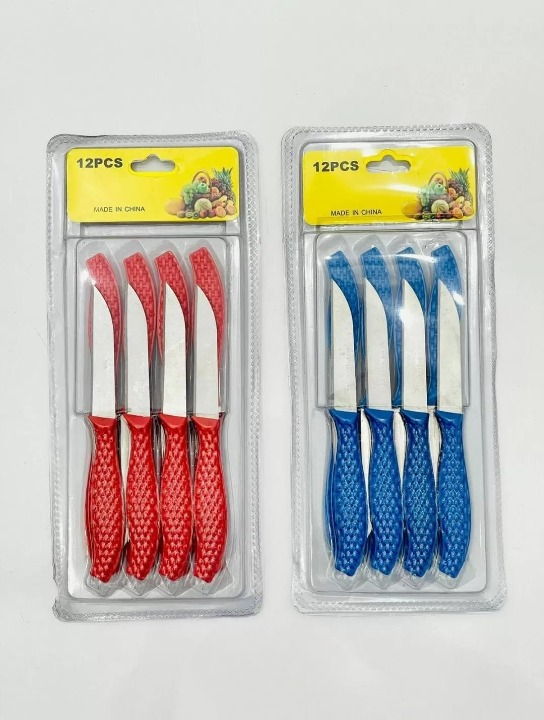 12pcs Mini Stainless Steel Knife Set – Compact 14.5cm Carbon Steel Knives for Everyday Cutting, Chopping & Kitchen Use (Random Color)