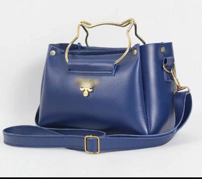Girl's PU Leather Plain Hand bag