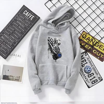 1 Pc Men's Fleece Printed Hoodie