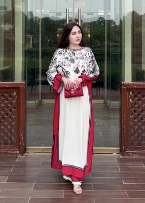 2 Pcs Women's Stitched Swiss Lawn Printed Shirt And Trouser