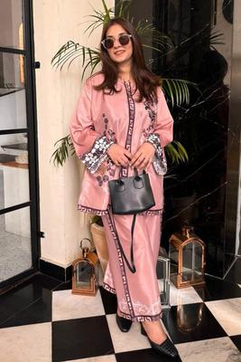 2 Pcs Women's Stitched Swiss Lawn Printed Co-Ord Set