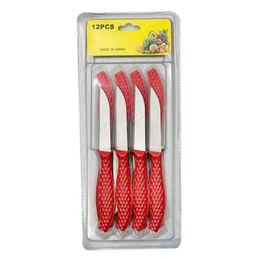 12pcs Mini Stainless Steel Knife Set – Compact 14.5cm Carbon Steel Knives for Everyday Cutting, Chopping & Kitchen Use (Random Color)