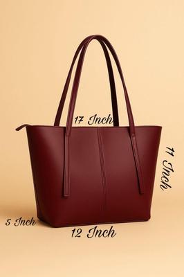 Girl's Rexine Plain Tote Bag