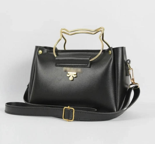 Girl's PU Leather Plain Hand bag