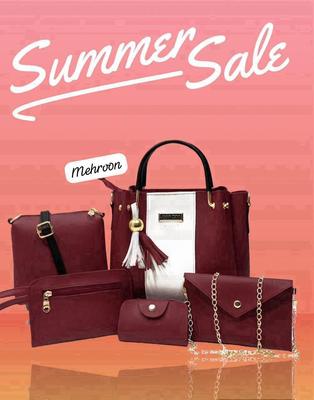 Women's  Plain Hand Bag set